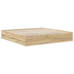 Cadre de lit Chêne Sonoma 200 x 200 cm Bois Ingénierie 545069545069