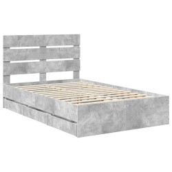 Cadre de lit Gris béton 120 x 190 cm Bois Ingénierie 545070545070