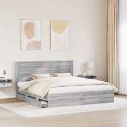 Cadre de lit Gris Sonoma 200 x 200 cm Bois Ingénierie 545073545073
