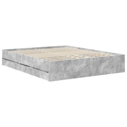 Cadre de lit Gris béton 160 x 200 cm Bois Ingénierie 545079545079