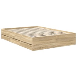 Cadre de lit Chêne Sonoma 140 x 190 cm Bois Ingénierie 545083545083