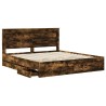 Cadre de lit Chêne fumé 200 x 200 cm Bois Ingénierie 545085545085