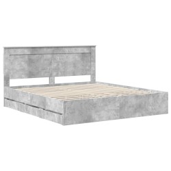 Cadre de lit Gris béton 200 x 200 cm Bois Ingénierie 545089545089