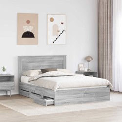 Cadre de lit Gris Sonoma 150 x 200 cm Bois Ingénierie 545093545093