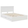 Cadre de lit avec tiroir Blanc 140 x 190 cm Bois Ingénierie 545095545095