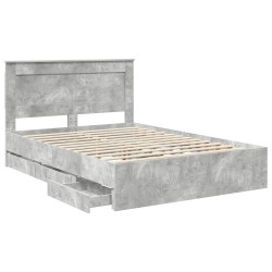 Cadre de lit Gris béton 140 x 190 cm Bois Ingénierie 545096545096