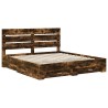 Cadre de lit Chêne fumé 200 x 200 cm Bois d'ingénierie 545107545107