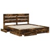 Cadre de lit Chêne fumé 200 x 200 cm Bois d'ingénierie 545107545107