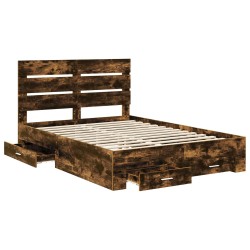 Cadre de lit Chêne fumé 150 x 200 cm Bois d'ingénierie 545120545120