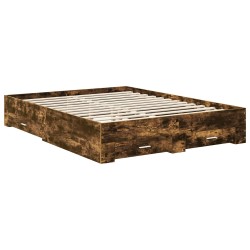 Cadre de lit Chêne fumé 150 x 200 cm Bois d'ingénierie 545120545120