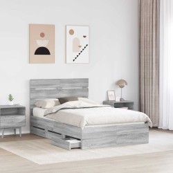 Cadre de lit Gris Sonoma 120 x 190 cm Bois Ingénierie 545134545134