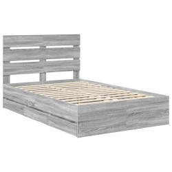 Cadre de lit Gris Sonoma 120 x 190 cm Bois Ingénierie 545134545134