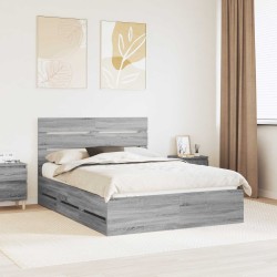 Cadre de lit Gris Sonoma 140 x 190 cm Bois Ingénierie 545139545139
