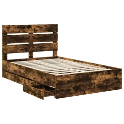 Cadre de lit Chêne fumé 120 x 190 cm Bois Ingénierie 545143545143