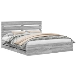 Cadre de lit Gris Sonoma 180 x 200 cm Bois Ingénierie 545147545147