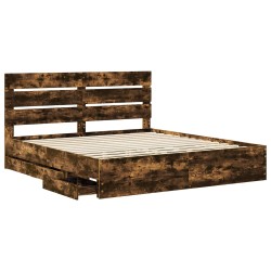 Cadre de lit Chêne fumé 180 x 200 cm Bois Ingénierie 545153545153