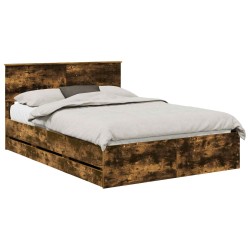Cadre de lit Chêne fumé 135 x 190 cm Bois Ingénierie 545158545158