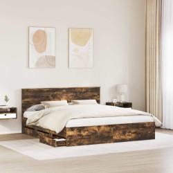 Cadre de lit Chêne fumé 180 x 200 cm Bois Ingénierie 545162545162
