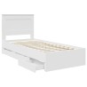 Cadre de lit avec tiroir Blanc 100 x 200 cm Bois Ingénierie 545165545165