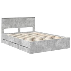 Cadre de lit Gris béton 135 x 190 cm Bois Ingénierie 545170545170