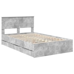 Cadre de lit Gris béton 120 x 190 cm Bois Ingénierie 545175545175