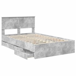 Cadre de lit Gris béton 120 x 190 cm Bois Ingénierie 545175545175