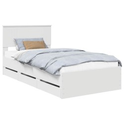 Cadre de lit avec tiroir Blanc 100 x 200 cm Bois Ingénierie 545179545179
