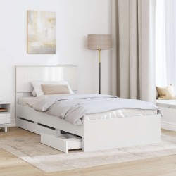 Cadre de lit avec tiroir Blanc 100 x 200 cm Bois Ingénierie 545179545179