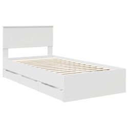 Cadre de lit avec tiroir Blanc 100 x 200 cm Bois Ingénierie 545179545179