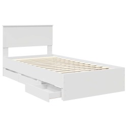 Cadre de lit avec tiroir Blanc 100 x 200 cm Bois Ingénierie 545179545179