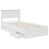 Cadre de lit avec tiroir Blanc 100 x 200 cm Bois Ingénierie 545179545179
