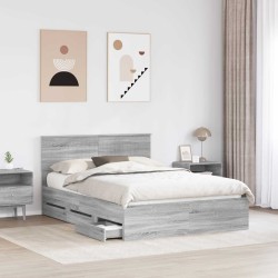 Cadre de lit Gris Sonoma 140 x 190 cm Bois Ingénierie 545183545183