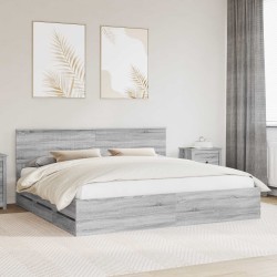 Cadre de lit Gris Sonoma 200 x 200 cm Bois Ingénierie 545188545188