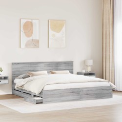 Cadre de lit Gris Sonoma 200 x 200 cm Bois Ingénierie 545188545188