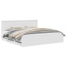 Cadre de lit avec tiroir Blanc 200 x 200 cm Bois Ingénierie 545191545191