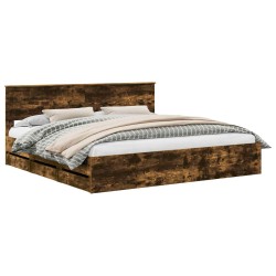 Cadre de lit Chêne fumé 200 x 200 cm Bois Ingénierie 545198545198