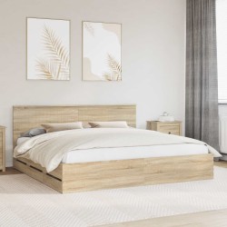 Cadre de lit Chêne Sonoma 200 x 200 cm Bois Ingénierie 545200545200