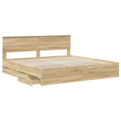 Cadre de lit Chêne Sonoma 200 x 200 cm Bois Ingénierie 545200545200
