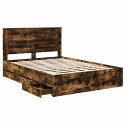 Cadre de lit Chêne fumé 140 x 200 cm Bois Ingénierie 545204545204