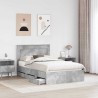 Cadre de lit Gris béton 135 x 190 cm Bois Ingénierie 545206545206