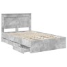 Cadre de lit Gris béton 135 x 190 cm Bois Ingénierie 545206545206