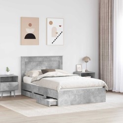 Cadre de lit Gris béton 120 x 190 cm Bois Ingénierie 545209545209