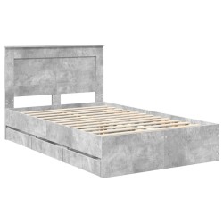 Cadre de lit Gris béton 120 x 190 cm Bois Ingénierie 545209545209