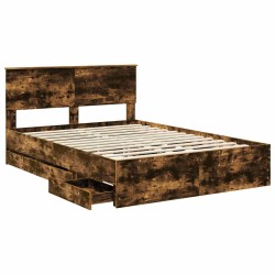 Cadre de lit Chêne fumé 140 x 190 cm Bois Ingénierie 545213545213