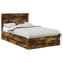 Cadre de lit Chêne fumé 135 x 190 cm Bois Ingénierie 545221545221