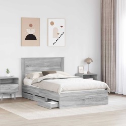 Cadre de lit Gris Sonoma 120 x 190 cm Bois Ingénierie 545222545222