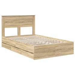 Cadre de lit Chêne Sonoma 120 x 200 cm Bois Ingénierie 545225545225