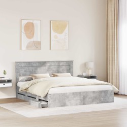 Cadre de lit Gris béton 180 x 200 cm Bois Ingénierie 545227545227