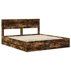 Cadre de lit Chêne fumé 180 x 200 cm Bois Ingénierie 545236545236