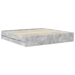 Cadre de lit Gris béton 200 x 200 cm Bois Ingénierie 545237545237